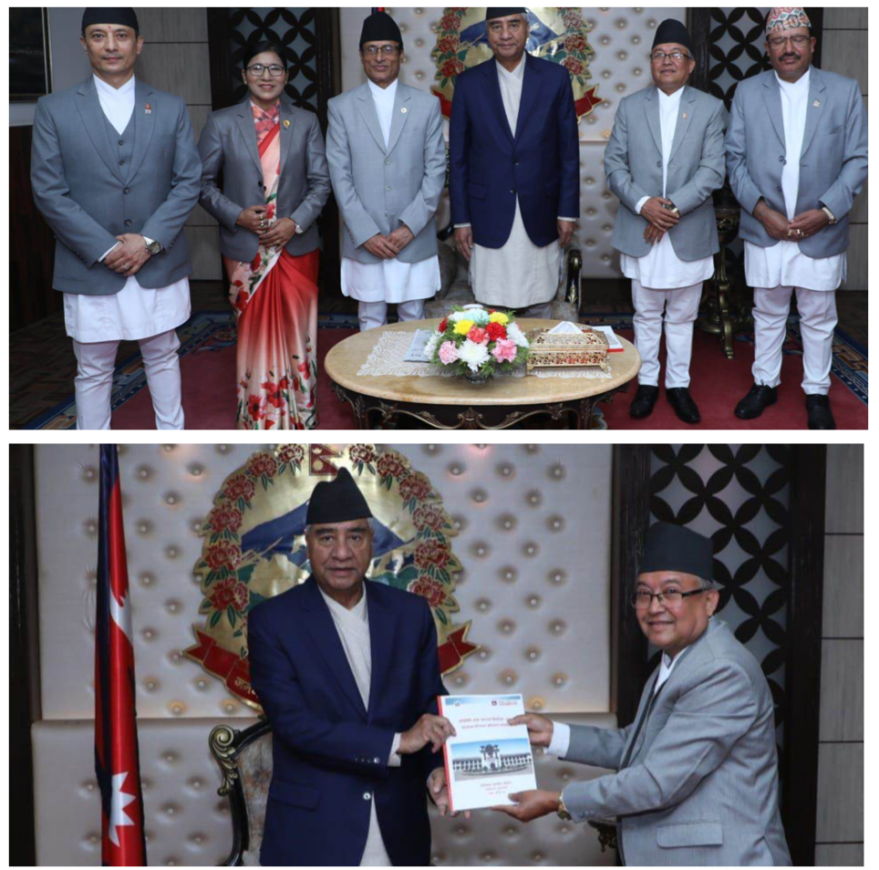 प्रधानमन्त्री देउवासमक्ष निर्वाचनको प्रतिवेदन पेस